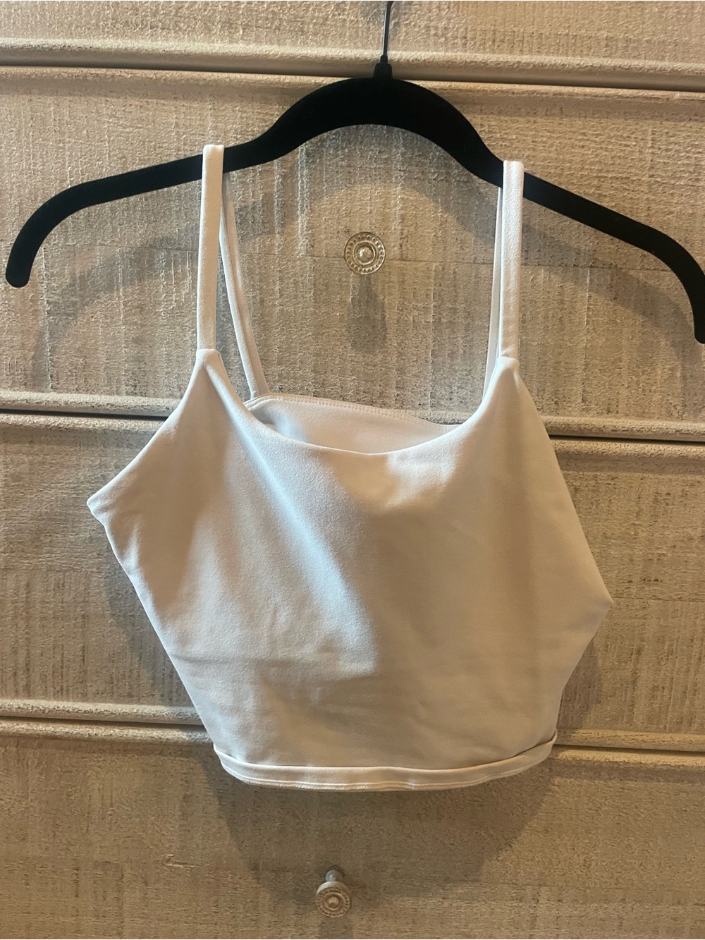 White Slim Strappy Crop Tank Top